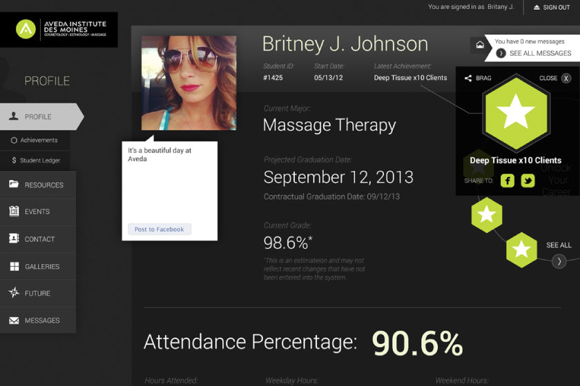 Aveda Institute - Connect Student Portal